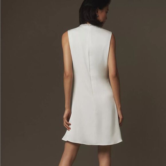 NWT IEENA for Mac Duggal Rhinestone Neckline Draped Mini Dress‎ size 4 - Picture 4 of 16